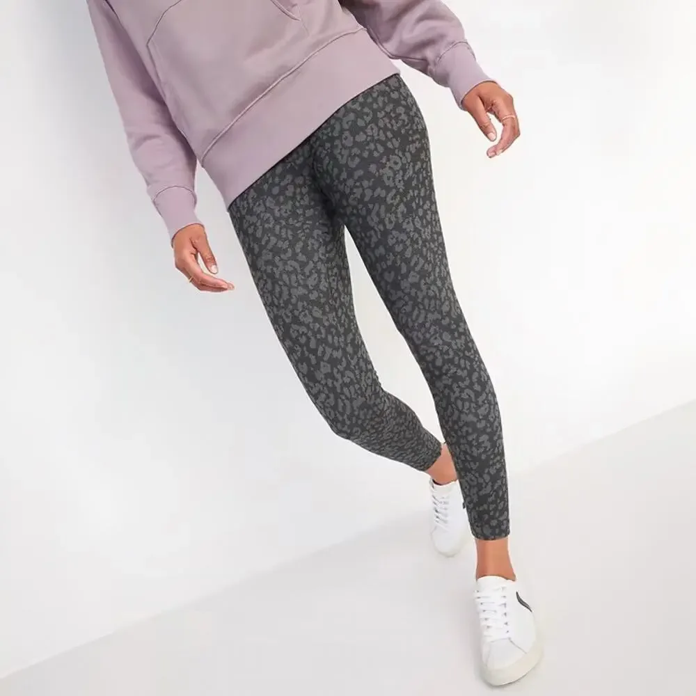 High-Waisted Leopard-Print Ankle Leggings